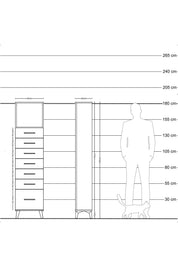 Arges Dolap Tek Raflı 7 Çekmeceli 44x30x182 - S22M038V3A