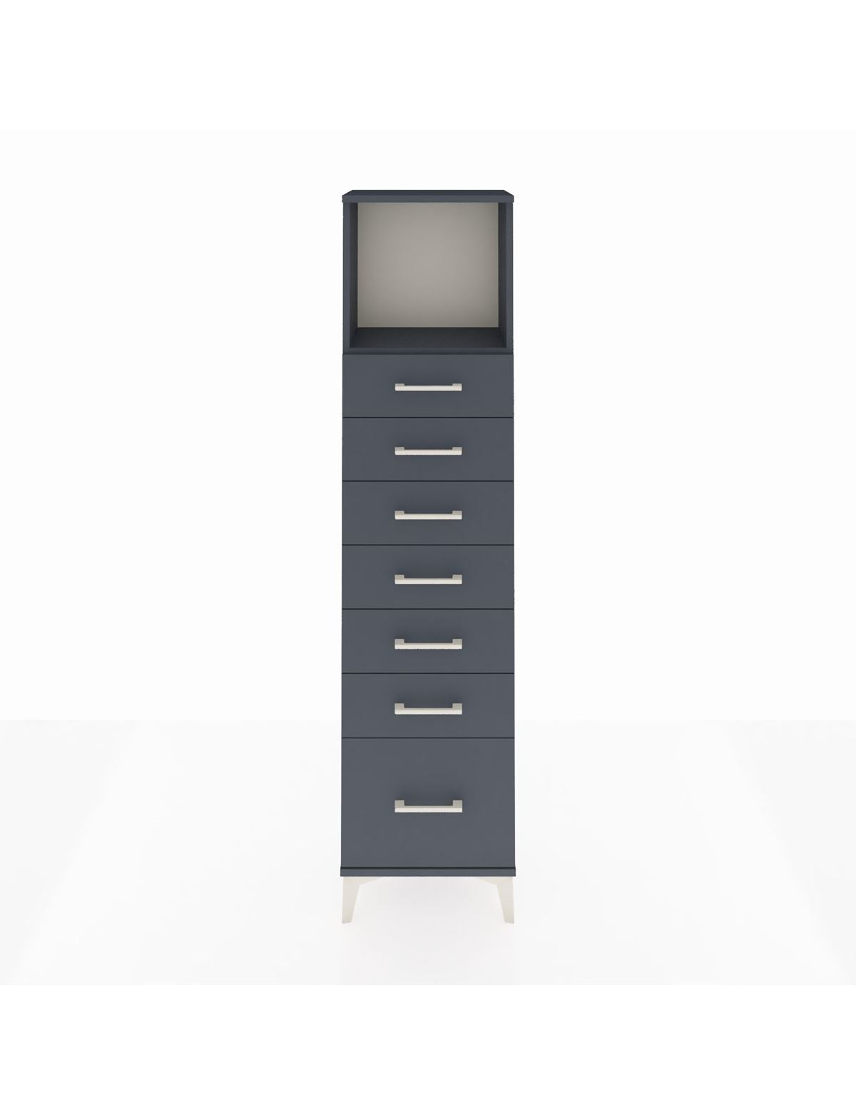 Arges Dolap Tek Raflı 7 Çekmeceli 44x30x182 Antrasit-Antrasit