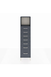 Arges Dolap Tek Raflı 7 Çekmeceli 44x30x182 Antrasit-Antrasit