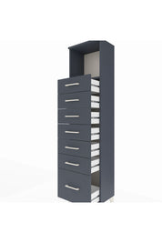 Arges Dolap Tek Raflı 7 Çekmeceli 44x30x182 Antrasit-Antrasit