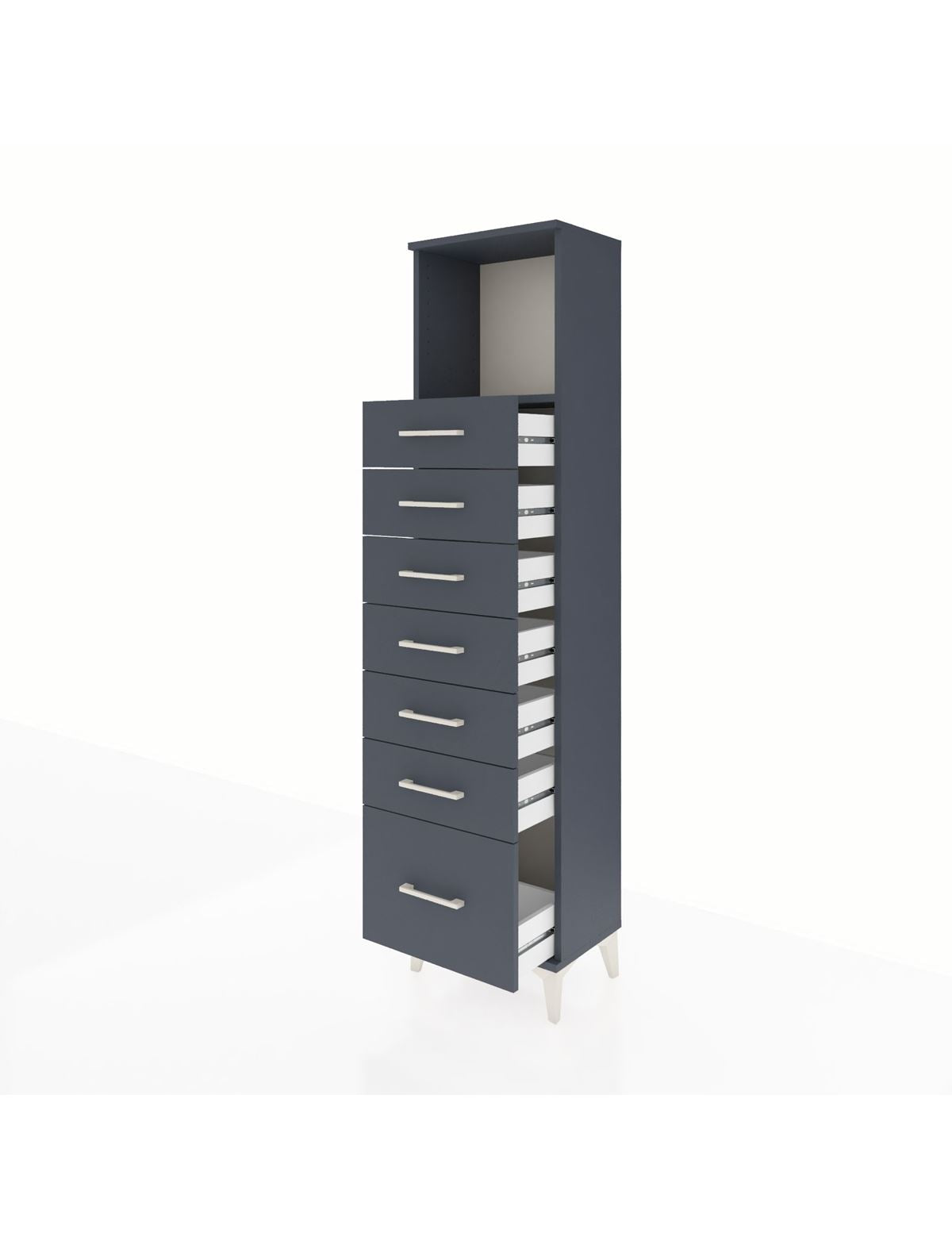 Arges Dolap Tek Raflı 7 Çekmeceli 44x30x182 - S22M038V5A