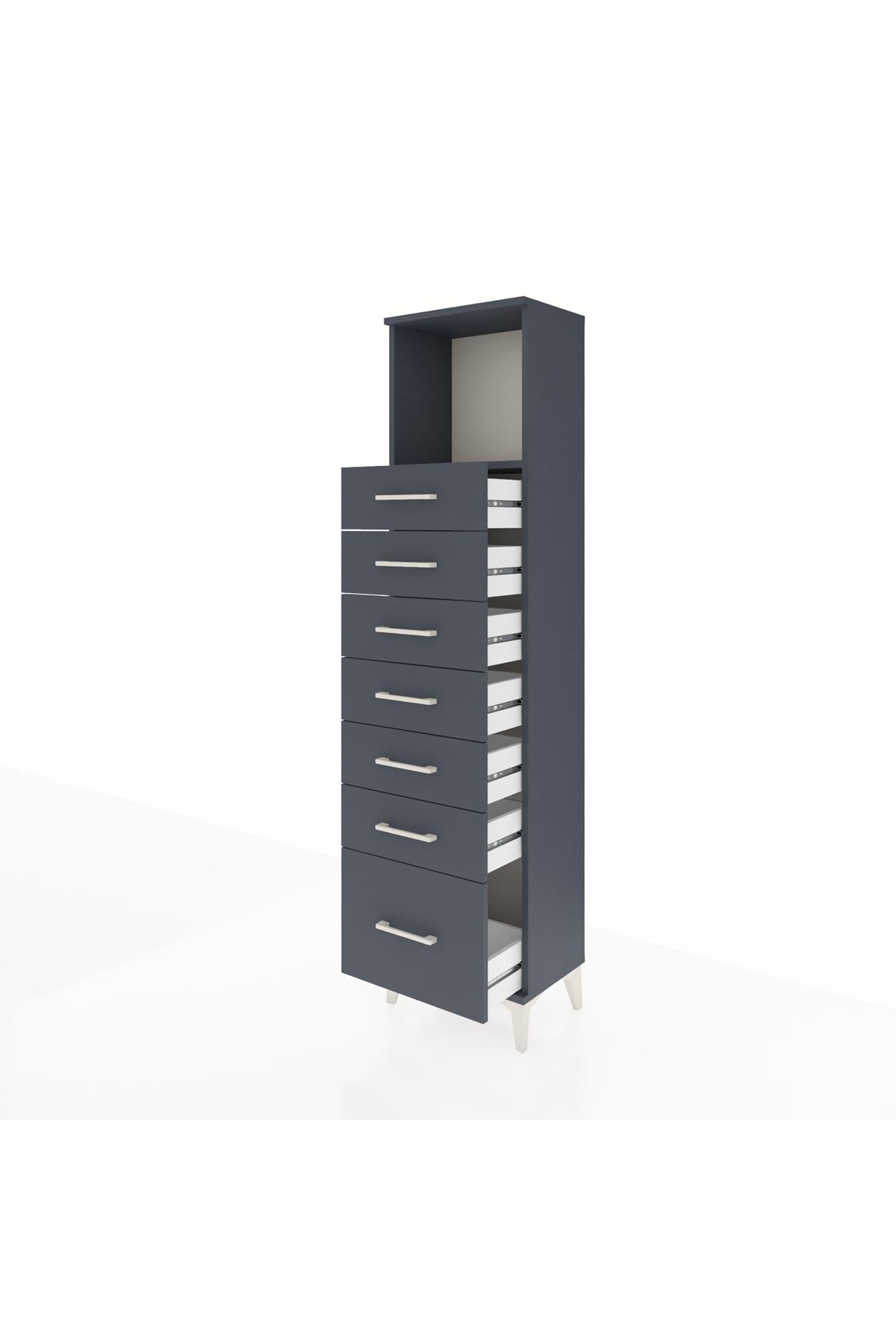 Arges Dolap Tek Raflı 7 Çekmeceli 44x30x182 - S22M038V5A