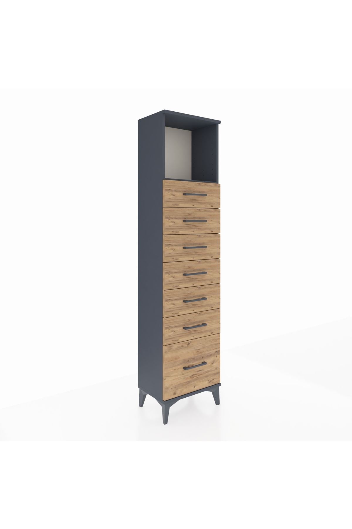 Arges Dolap Tek Raflı 7 Çekmeceli 44x30x182 - S22M038V6A