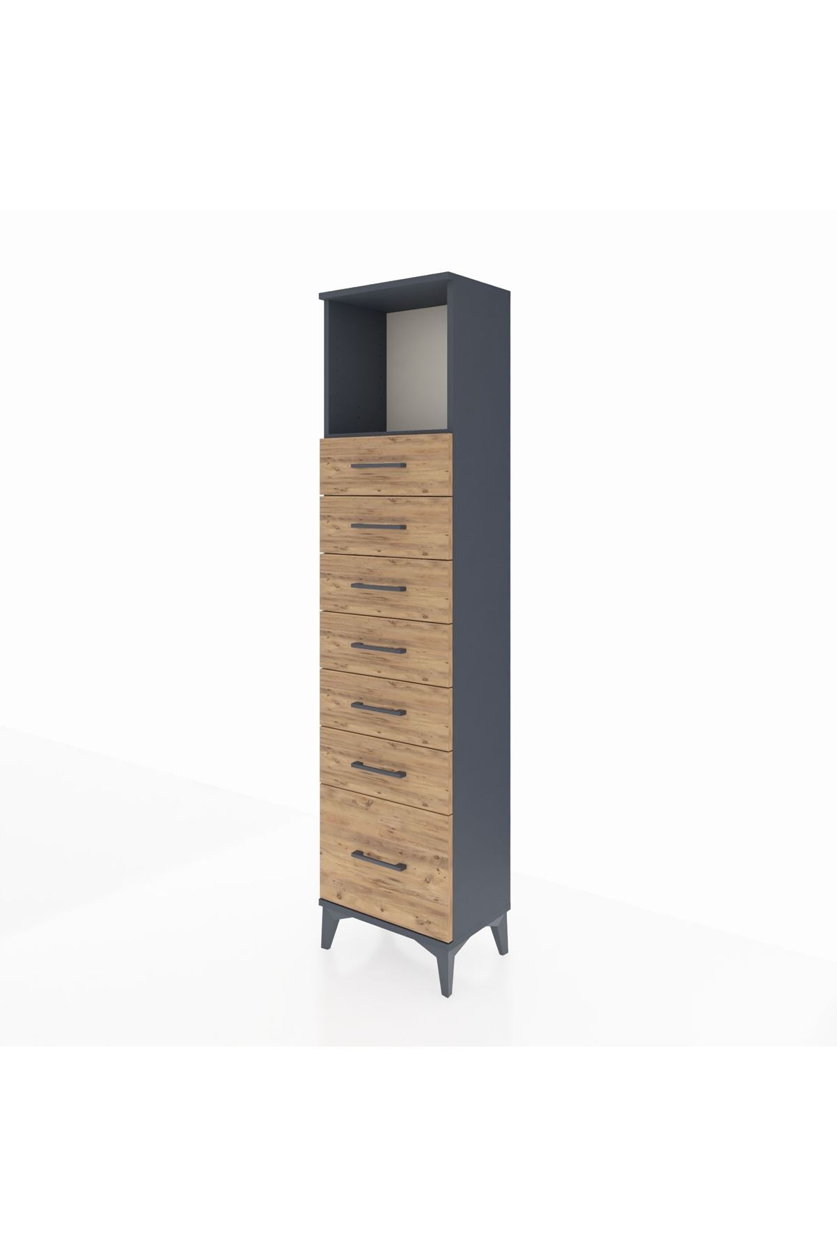 Arges Dolap Tek Raflı 7 Çekmeceli 44x30x182 - S22M038V6A