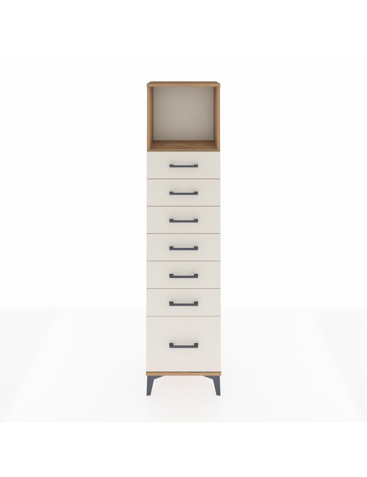 Arges Dolap Tek Raflı 7 Çekmeceli 44x30x182 Çam-Aytaşı