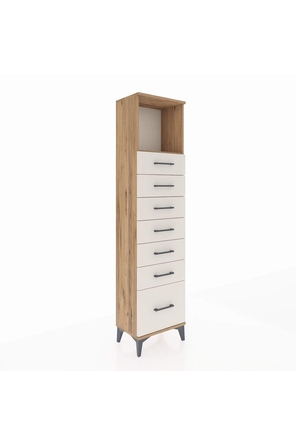 Arges Dolap Tek Raflı 7 Çekmeceli 44x30x182 - S22M038V7A
