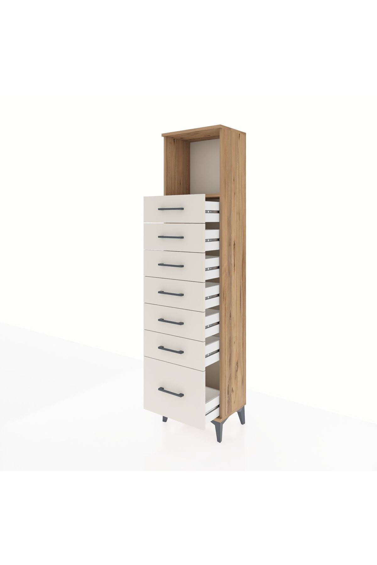 Arges Dolap Tek Raflı 7 Çekmeceli 44x30x182 - S22M038V7A