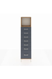 Arges Dolap Tek Raflı 7 Çekmeceli 44x30x182 Çam-Antrasit