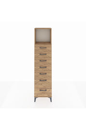 Arges Dolap Tek Raflı 7 Çekmeceli 44x30x182 Çam-Çam