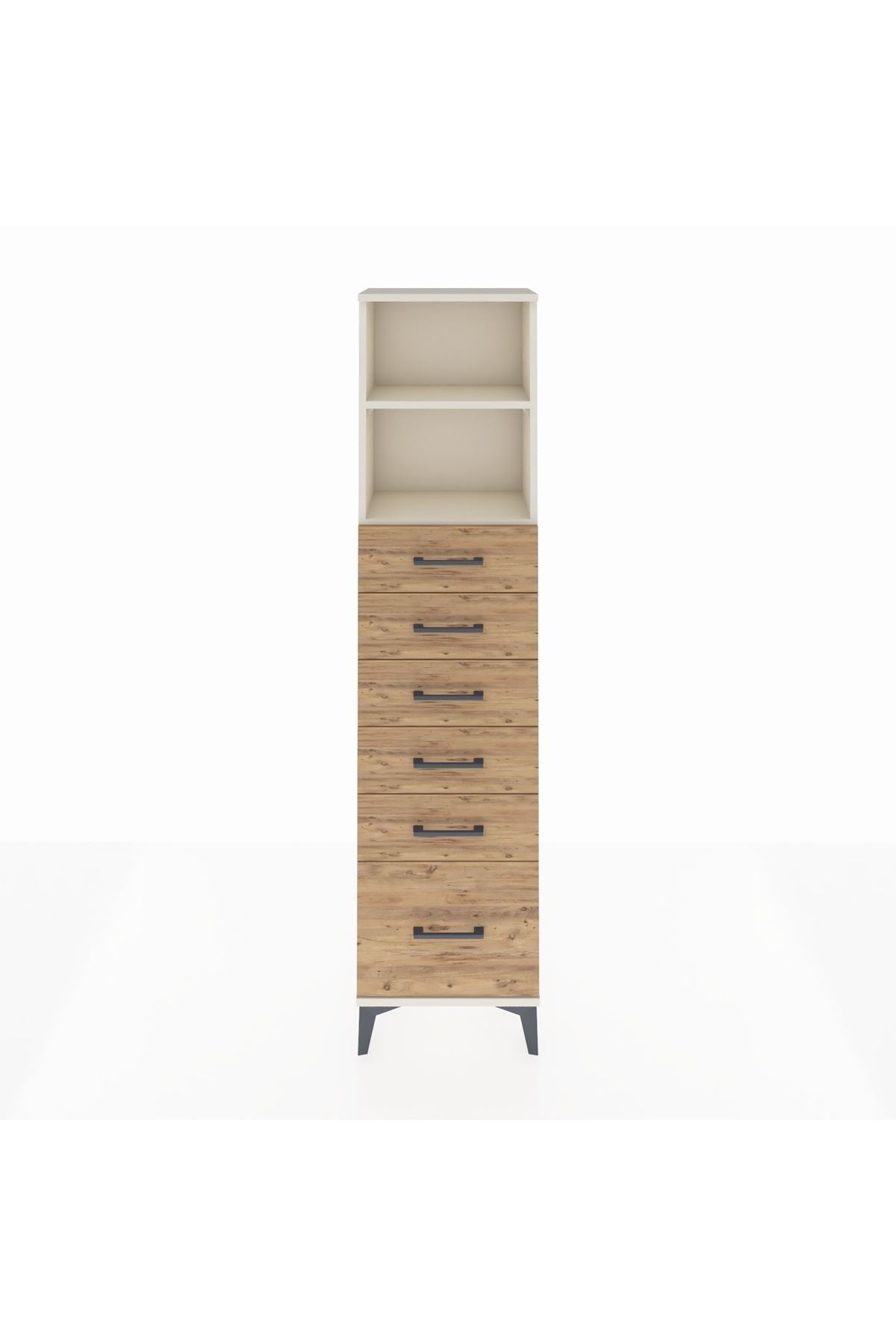 Arges Dolap 2 Raflı 6 Çekmeceli 44x30x182 Aytaşı-Çam