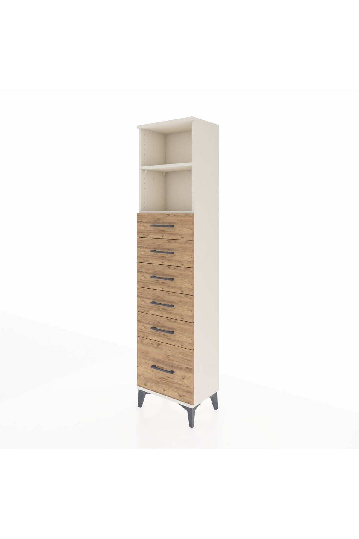 Arges Dolap 2 Raflı 6 Çekmeceli 44x30x182 Aytaşı-Çam