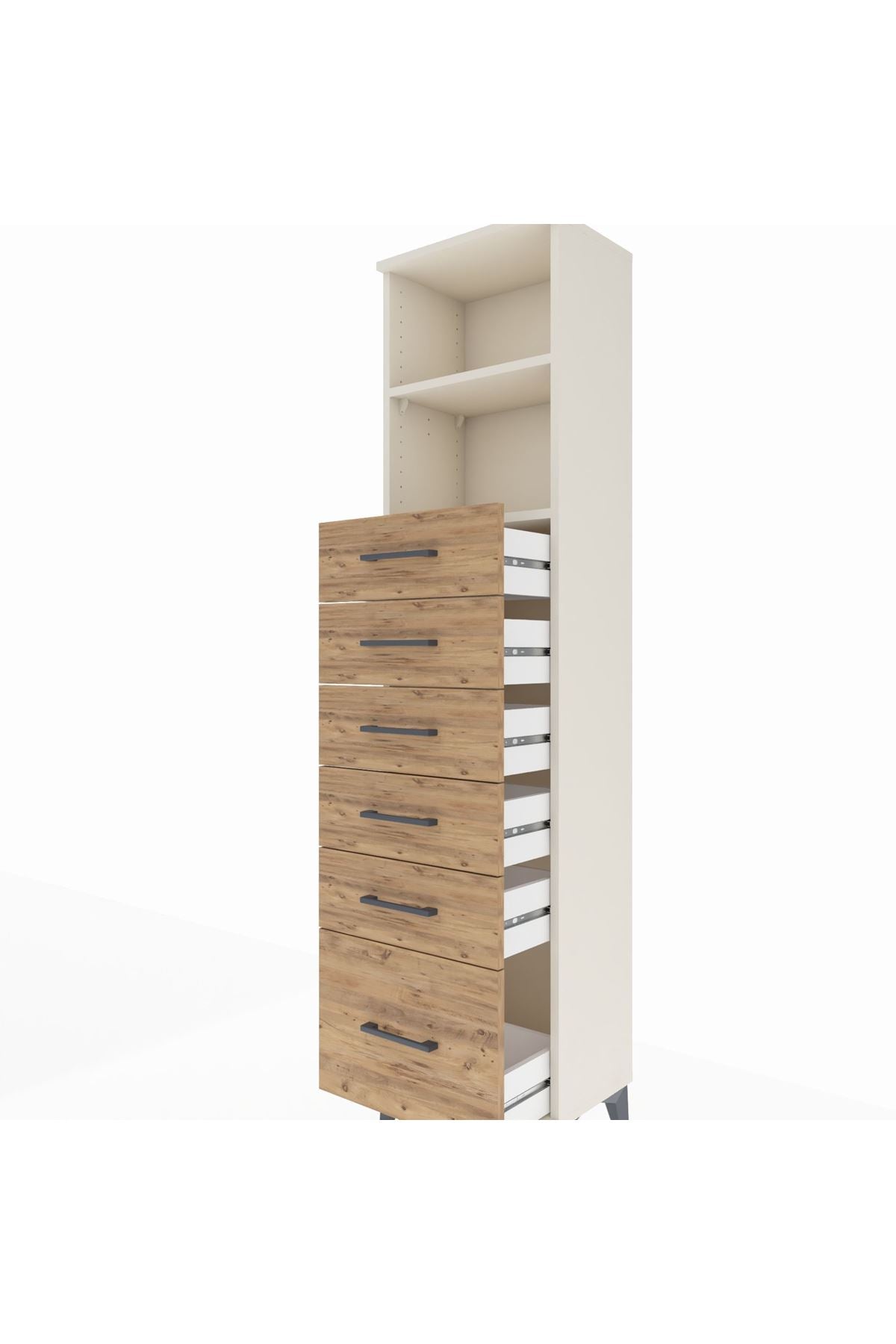 Arges Dolap 2 Raflı 6 Çekmeceli 44x30x182 Aytaşı-Çam