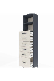 Arges Dolap 2 Raflı 6 Çekmeceli 44x30x182 Antrasit-Aytaşı