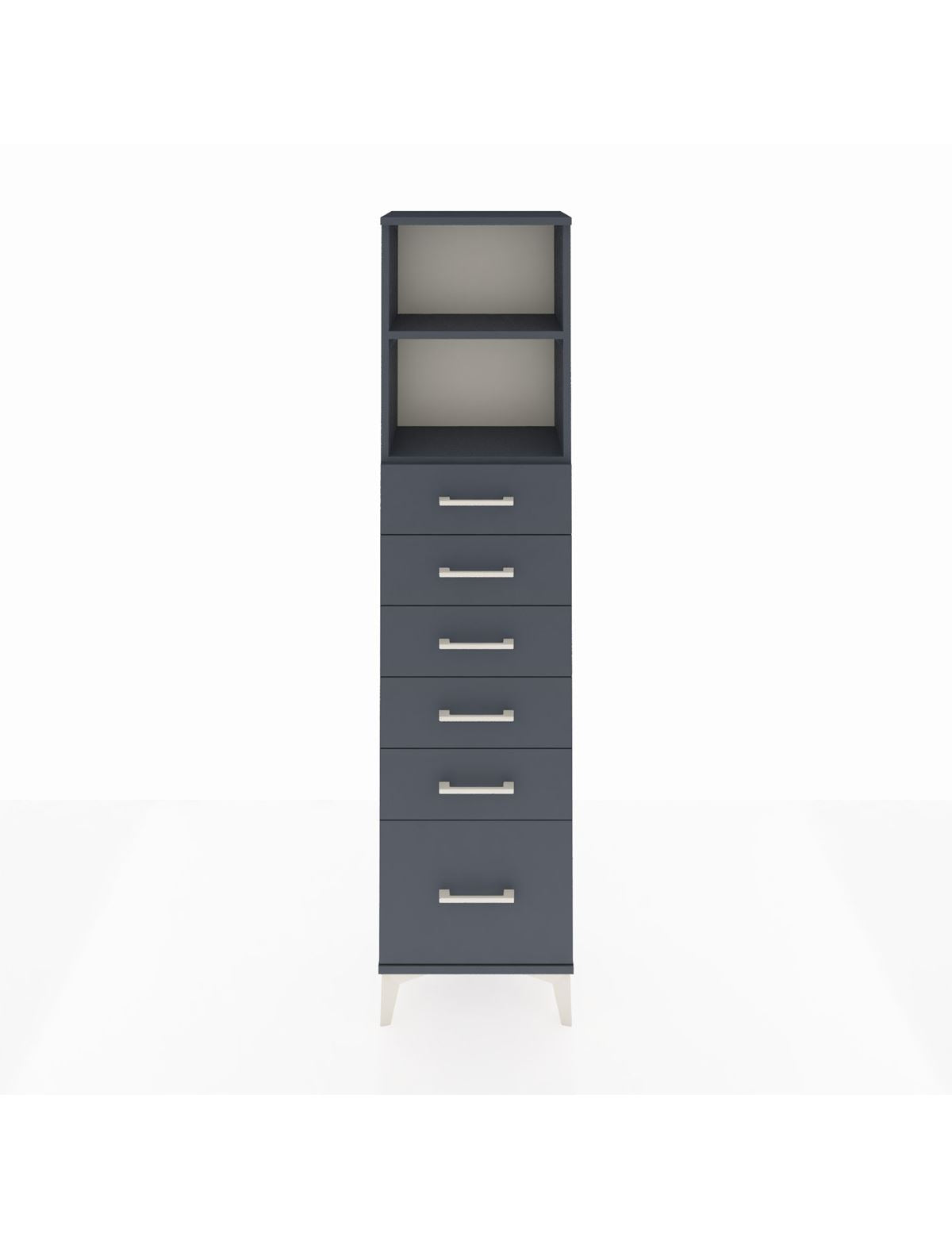 Arges Dolap 2 Raflı 6 Çekmeceli 44x30x182 Antrasit-Antrasit