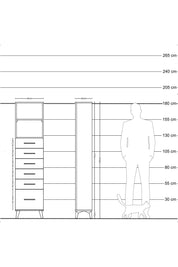 Arges Dolap 2 Raflı 6 Çekmeceli 44x30x182 Antrasit-Antrasit