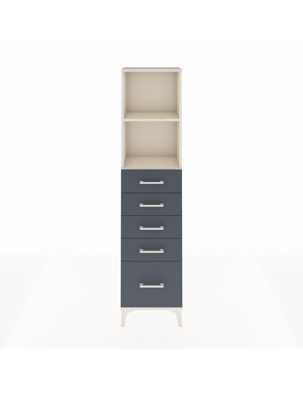 Arges Dolap 2 Raflı 5 Çekmeceli 44x30x182 Aytaşı-Antrasit