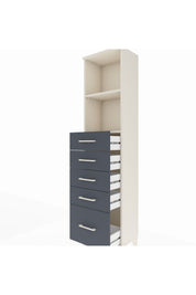 Arges Dolap 2 Raflı 5 Çekmeceli 44x30x182 Aytaşı-Antrasit