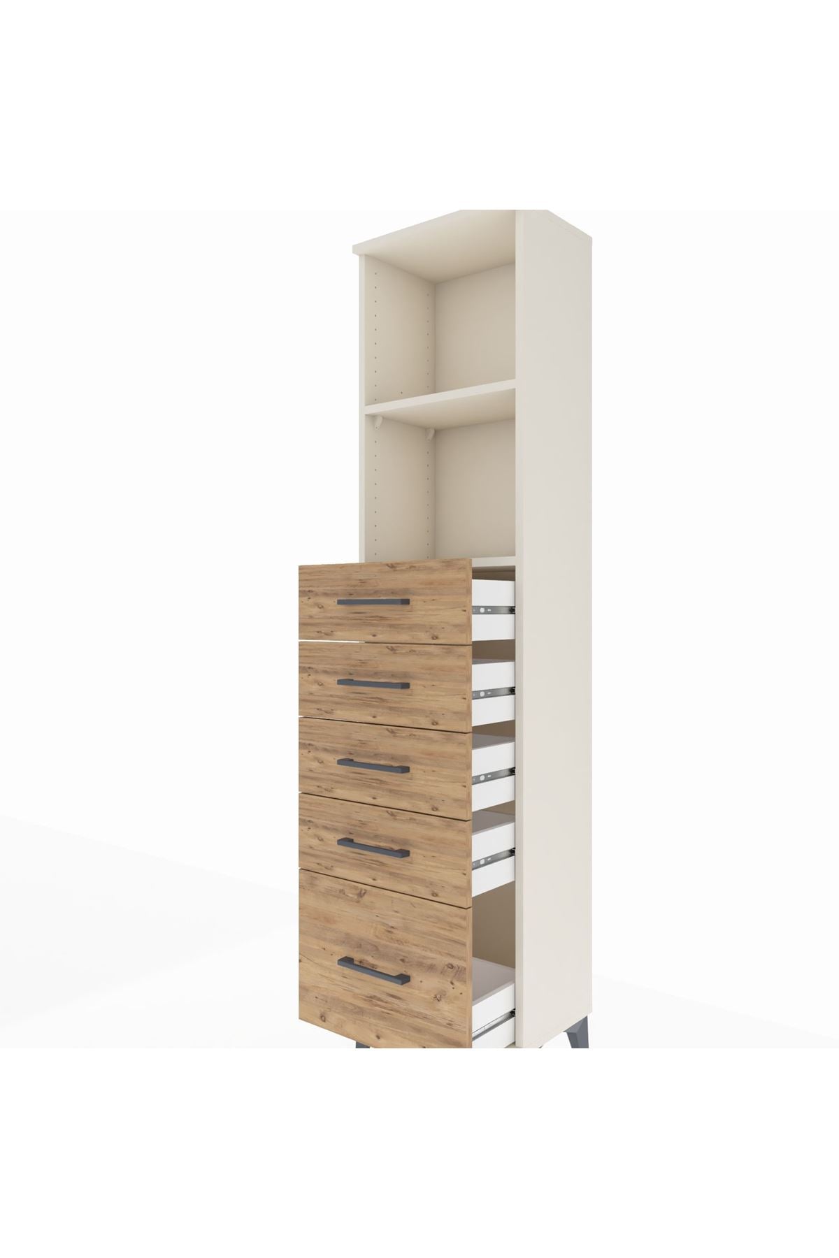 Arges Dolap 2 Raflı 5 Çekmeceli 44x30x182 Aytaşı-Çam