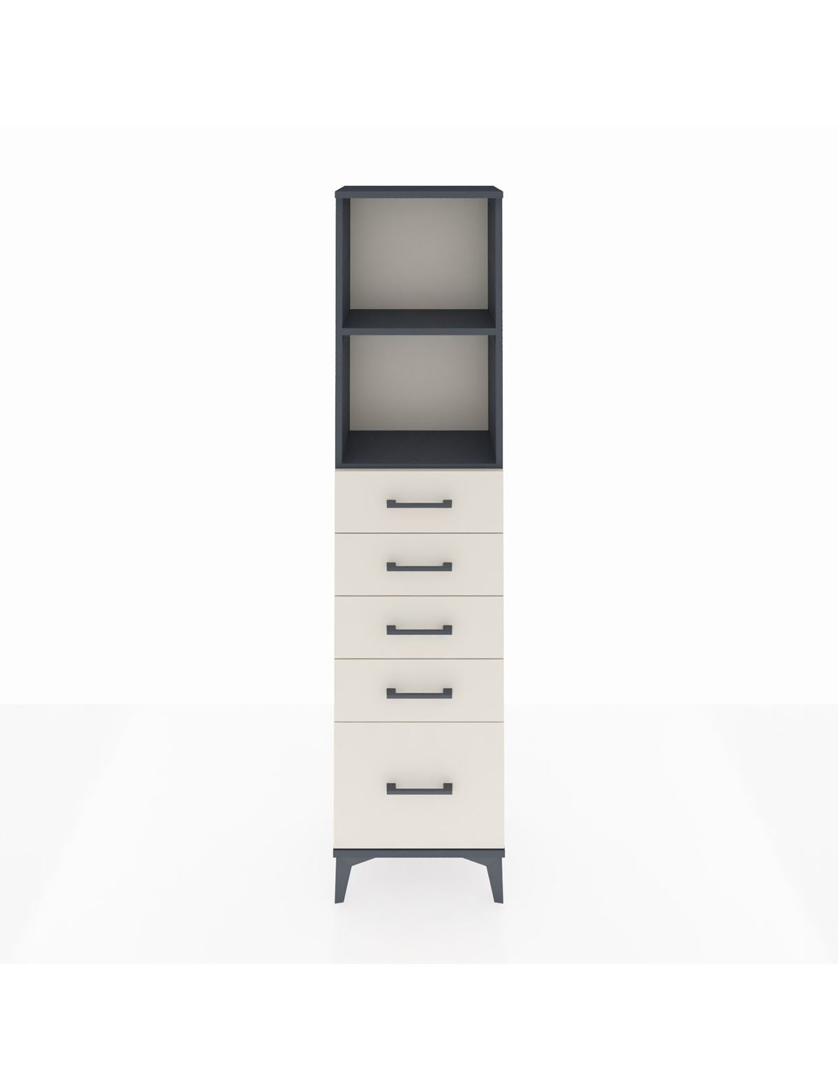 Arges Dolap 2 Raflı 5 Çekmeceli 44x30x182 Antrasit-Aytaşı