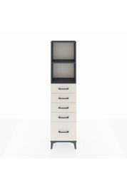 Arges Dolap 2 Raflı 5 Çekmeceli 44x30x182 Antrasit-Aytaşı