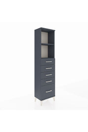 Arges Dolap 2 Raflı 5 Çekmeceli 44x30x182 Antrasit-Antrasit