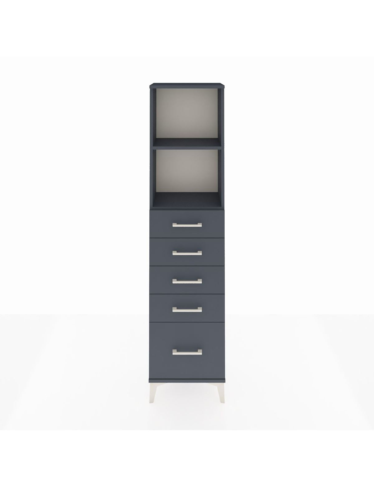 Arges Dolap 2 Raflı 5 Çekmeceli 44x30x182 Antrasit-Antrasit