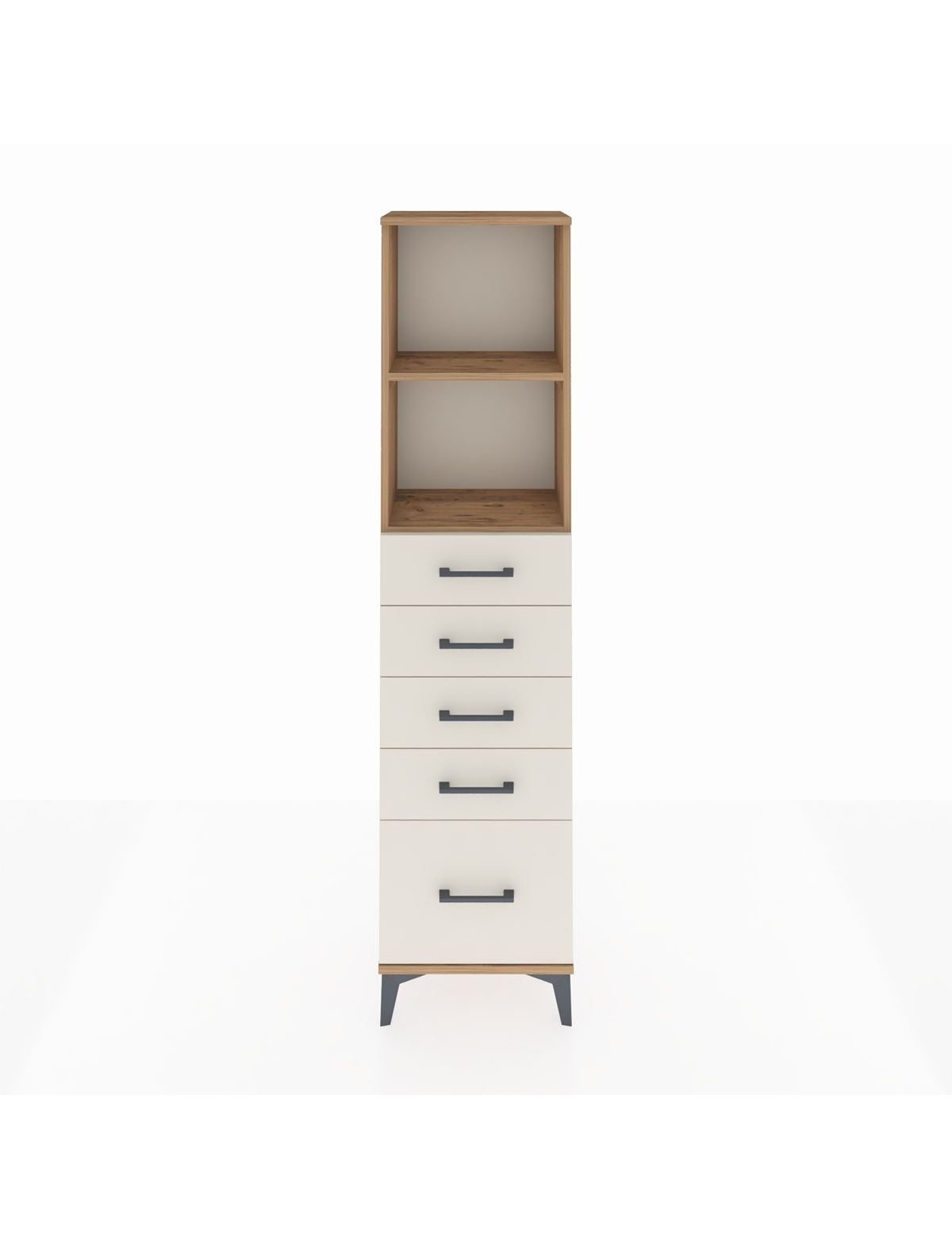 Arges Dolap 2 Raflı 5 Çekmeceli 44x30x182 Çam-Aytaşı