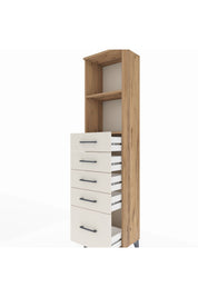 Arges Dolap 2 Raflı 5 Çekmeceli 44x30x182 Çam-Aytaşı