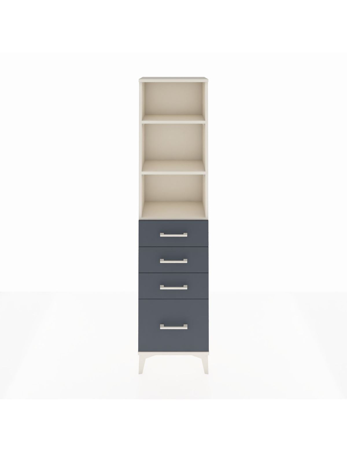 Arges Dolap 3 Raflı 4 Çekmeceli 44x30x182 Aytaşı-Antrasit