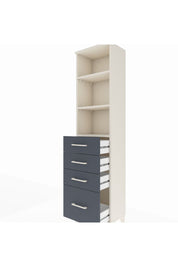 Arges Dolap 3 Raflı 4 Çekmeceli 44x30x182 Aytaşı-Antrasit