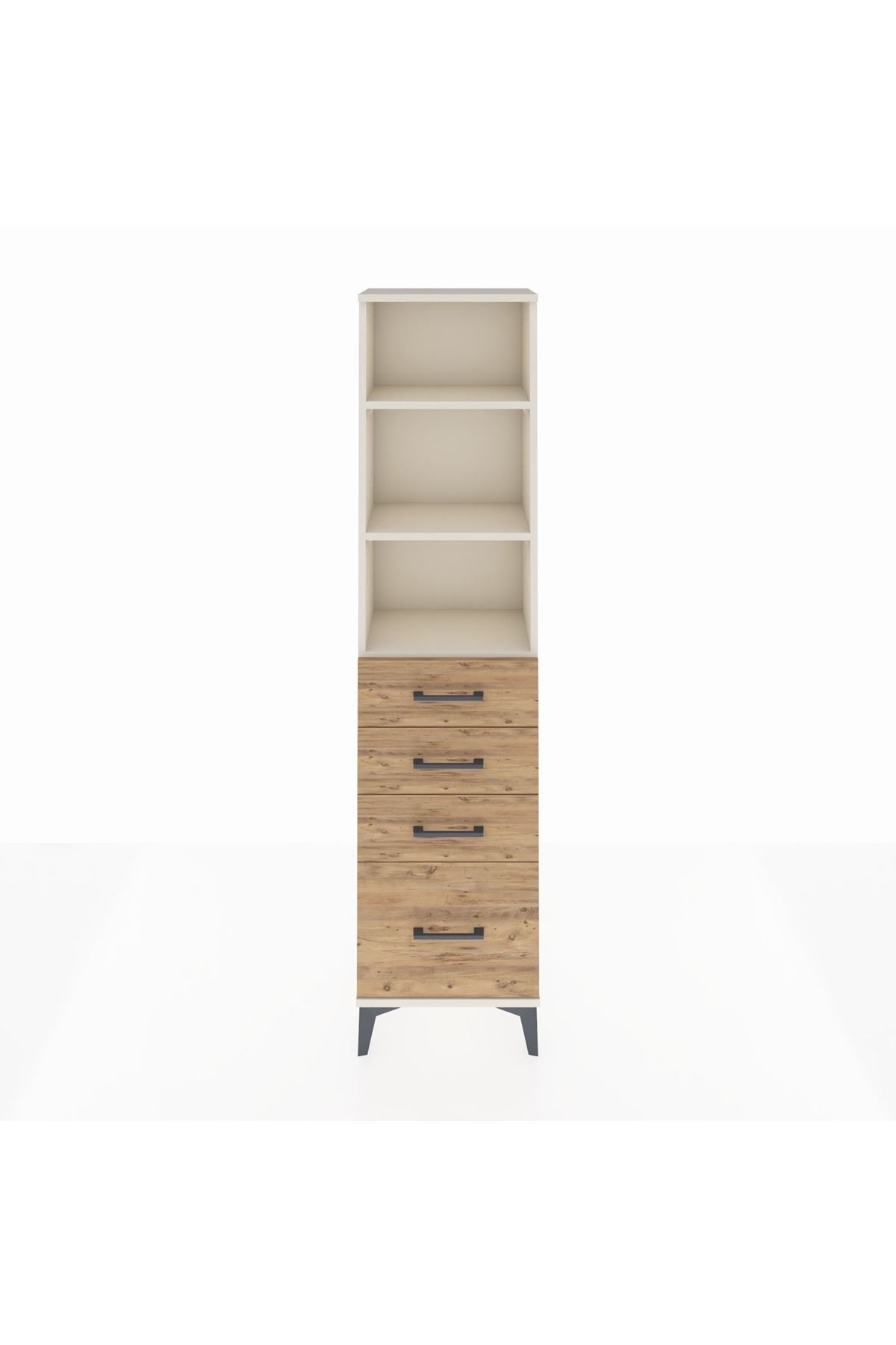 Arges Dolap 3 Raflı 4 Çekmeceli 44x30x182 Aytaşı-Çam