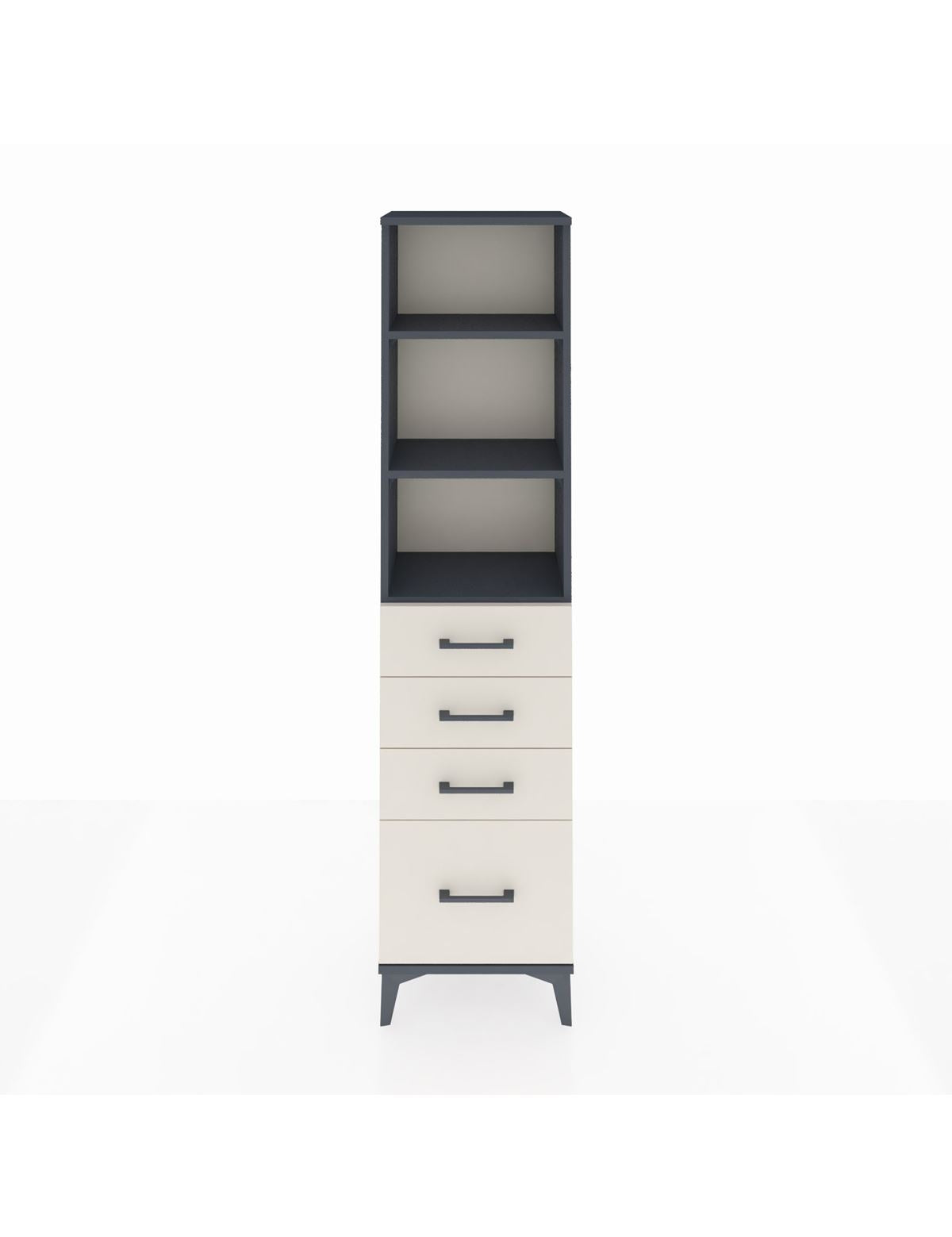 Arges Dolap 3 Raflı 4 Çekmeceli 44x30x182 Antrasit-Aytaşı