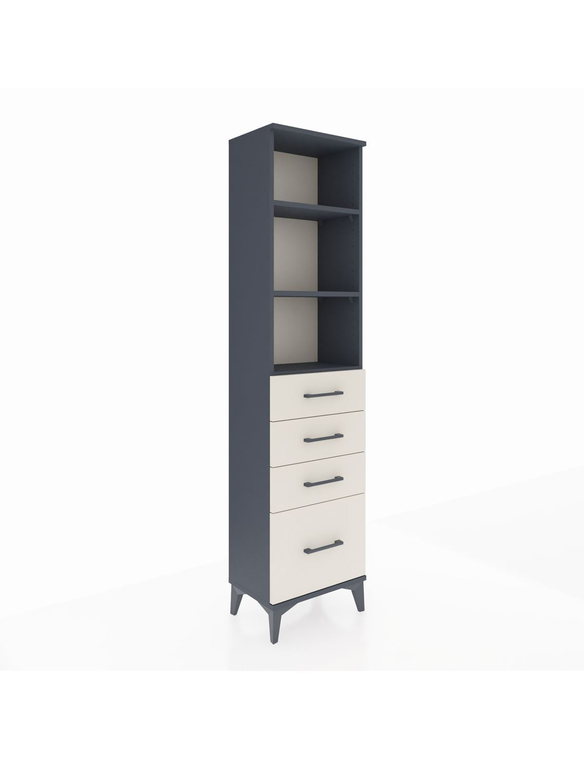 Arges Dolap 3 Raflı 4 Çekmeceli 44x30x182 Antrasit-Aytaşı