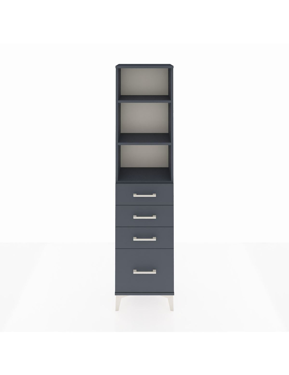 Arges Dolap 3 Raflı 4 Çekmeceli 44x30x182 Antrasit-Antrasit