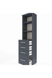 Arges Dolap 3 Raflı 4 Çekmeceli 44x30x182 Antrasit-Antrasit