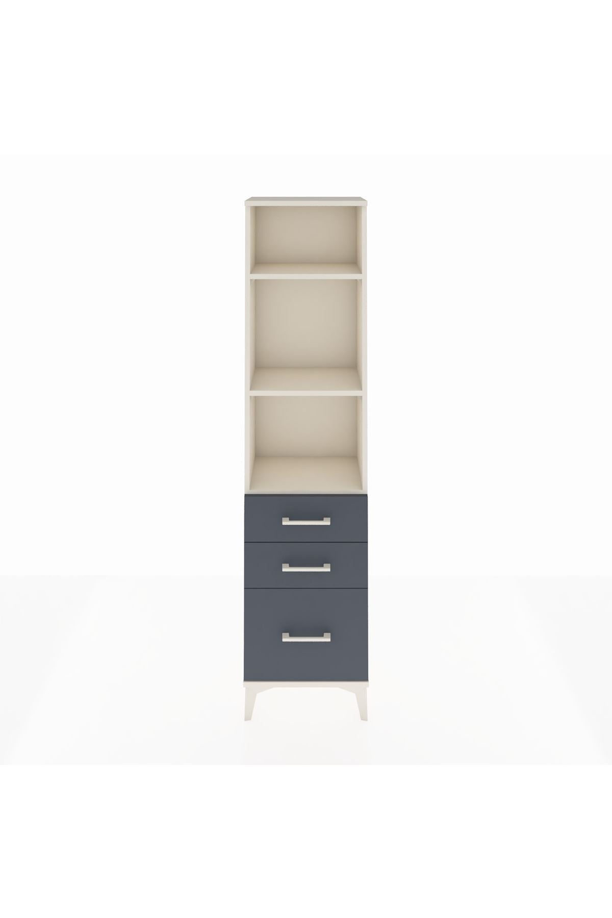 Arges Dolap 3 Raflı 3 Çekmeceli 44x30x182 Aytaşı-Antrasit