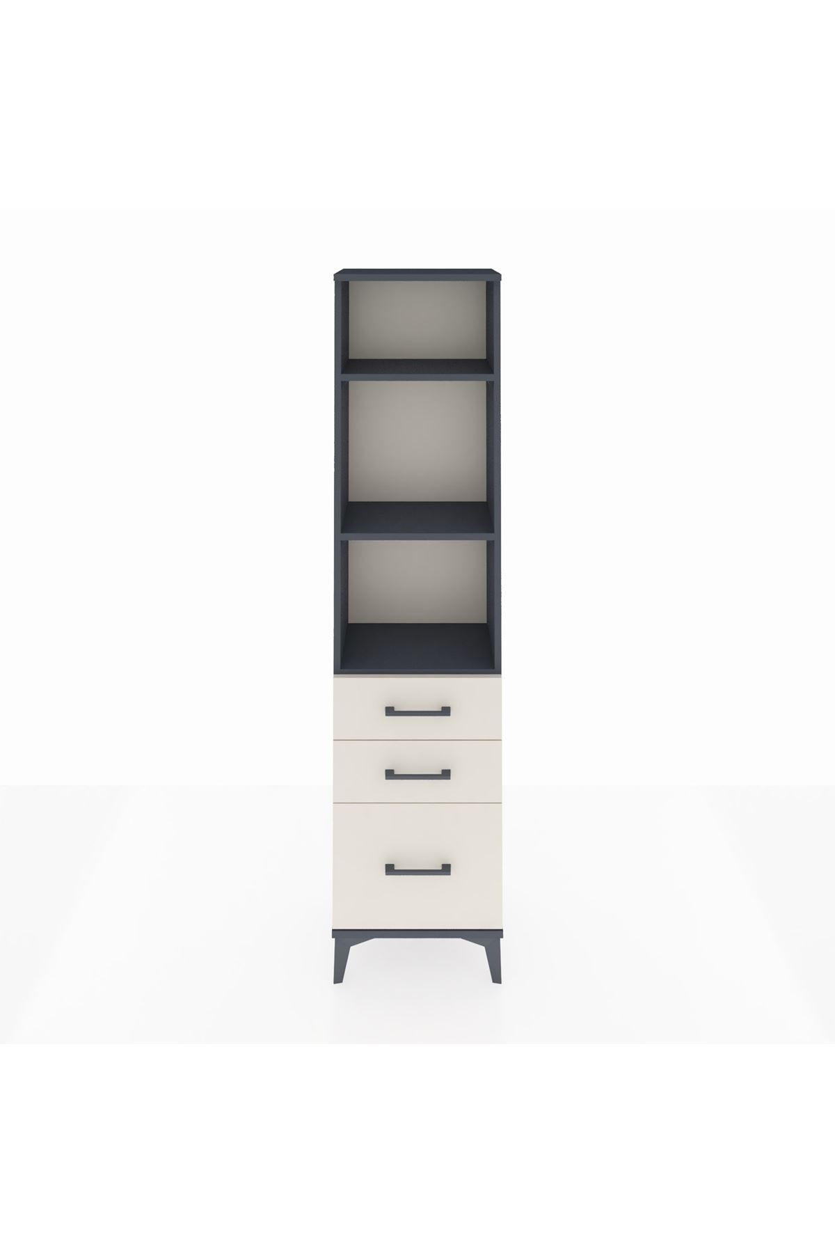 Arges Dolap 3 Raflı 3 Çekmeceli 44x30x182 Antrasit-Aytaşı