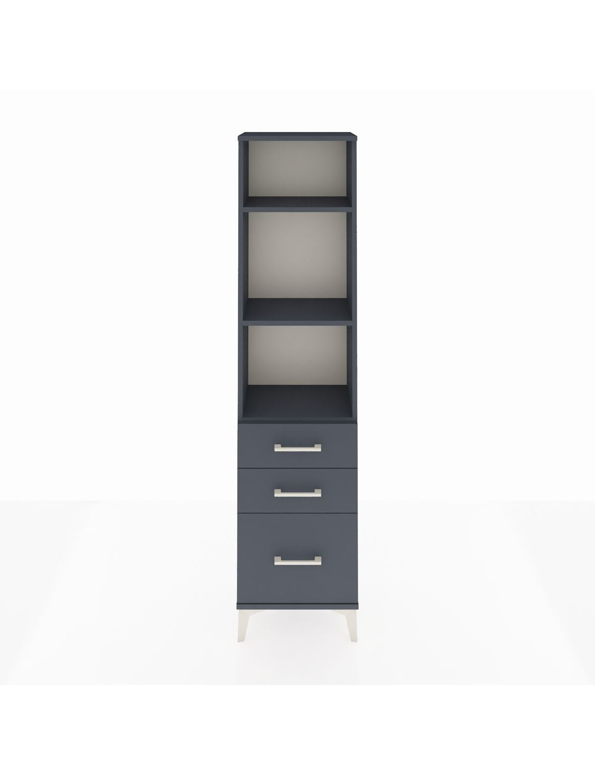 Arges Dolap 3 Raflı 3 Çekmeceli 44x30x182 Antrasit-Antrasit