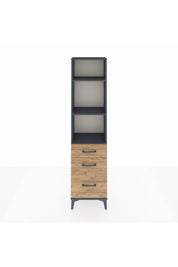 Arges Dolap 3 Raflı 3 Çekmeceli 44x30x182 Antrasit-Çam