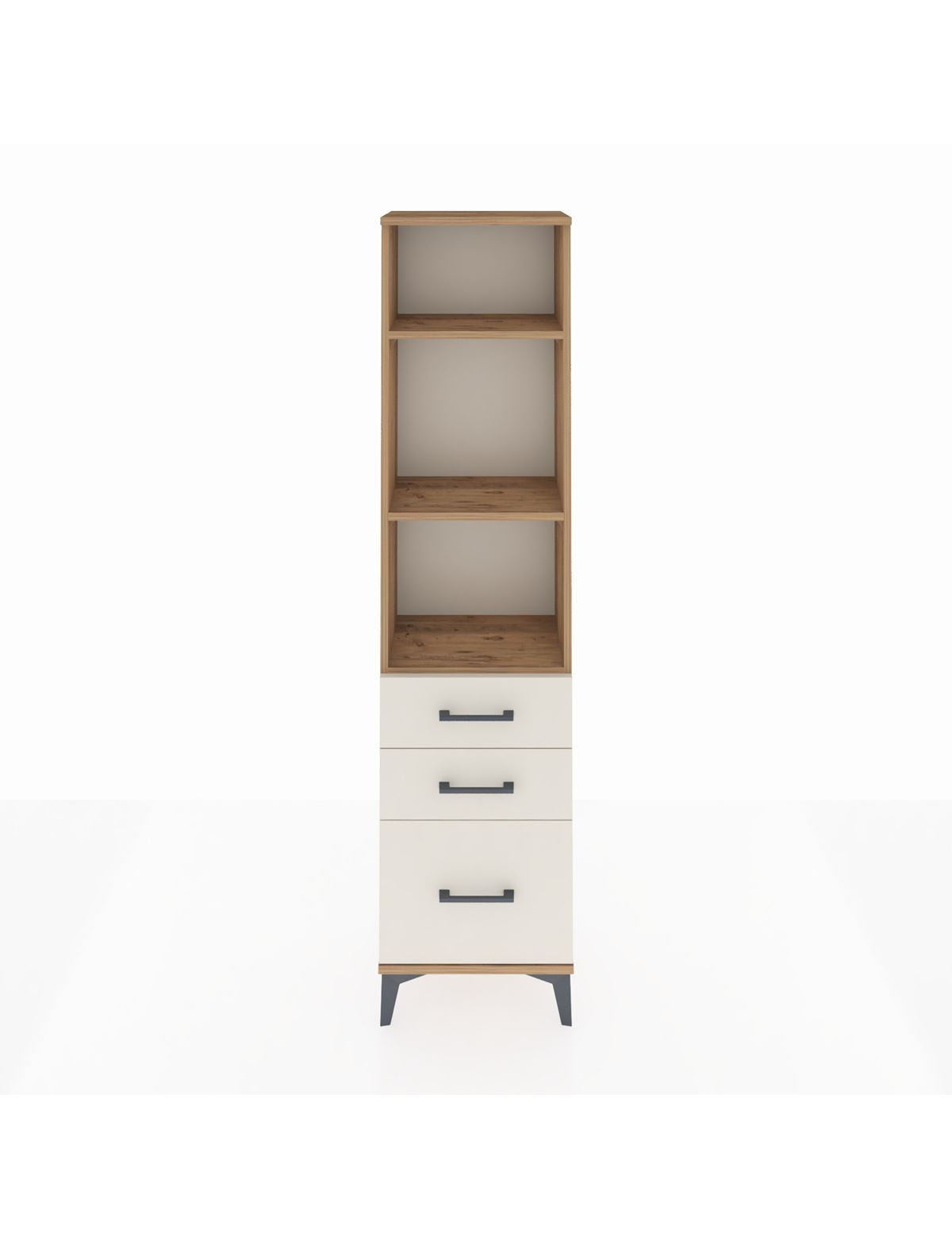 Arges Dolap 3 Raflı 3 Çekmeceli 44x30x182 Çam-Aytaşı