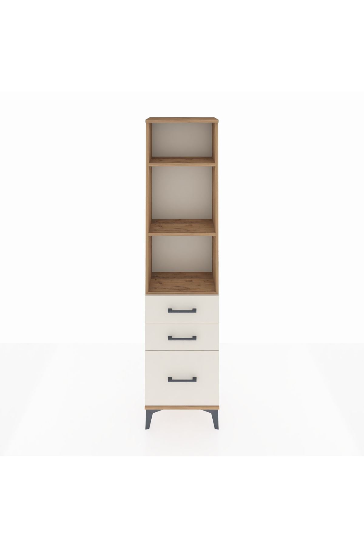 Arges Dolap 3 Raflı 3 Çekmeceli 44x30x182 Çam-Aytaşı