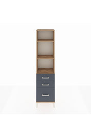 Arges Dolap 3 Raflı 3 Çekmeceli 44x30x182 Çam-Antrasit