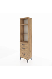 Arges Dolap 3 Raflı 3 Çekmeceli 44x30x182 Çam-Çam