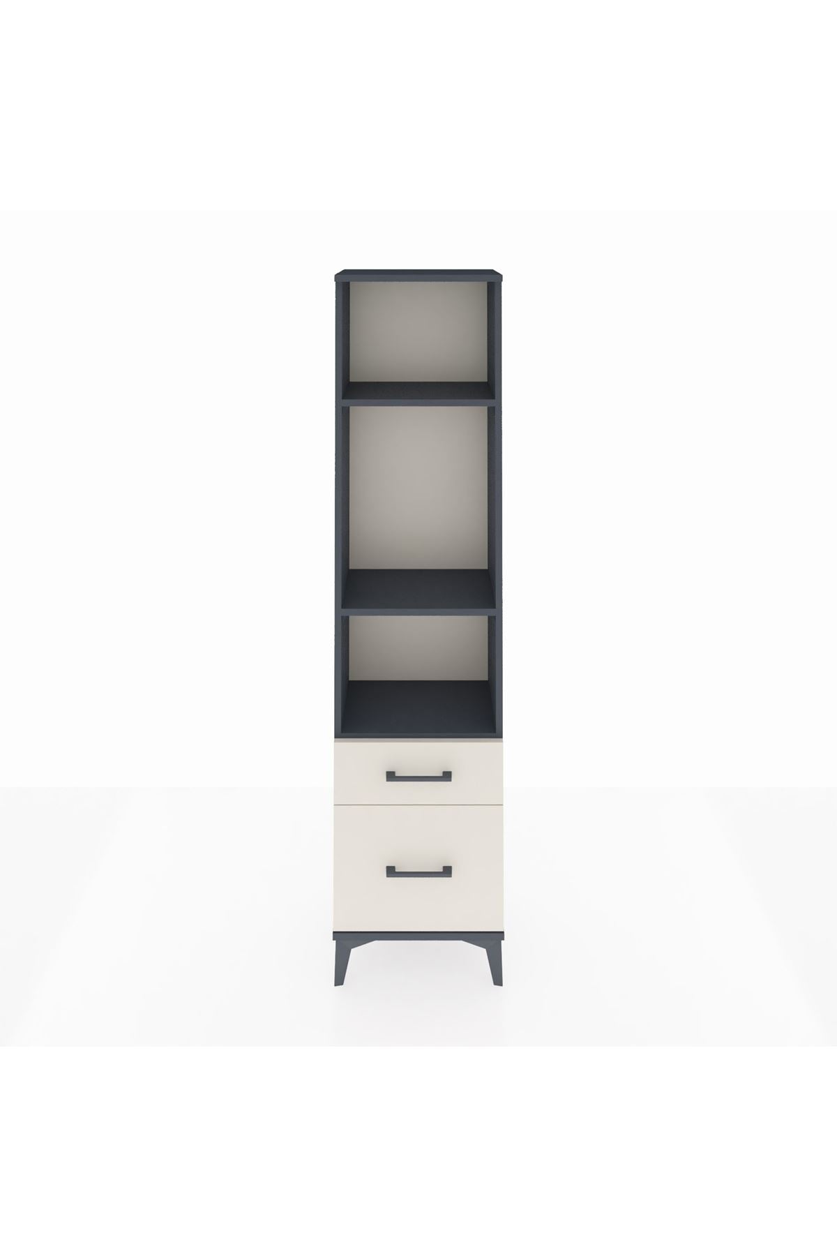 Arges Dolap 3 Raflı 2 Çekmeceli 44x30x182 Antrasit-Aytaşı
