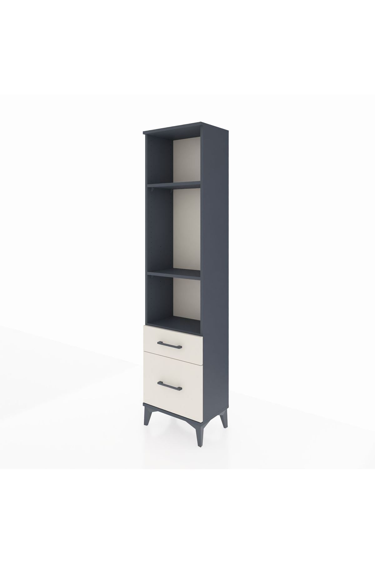 Arges Dolap 3 Raflı 2 Çekmeceli 44x30x182 Antrasit-Aytaşı