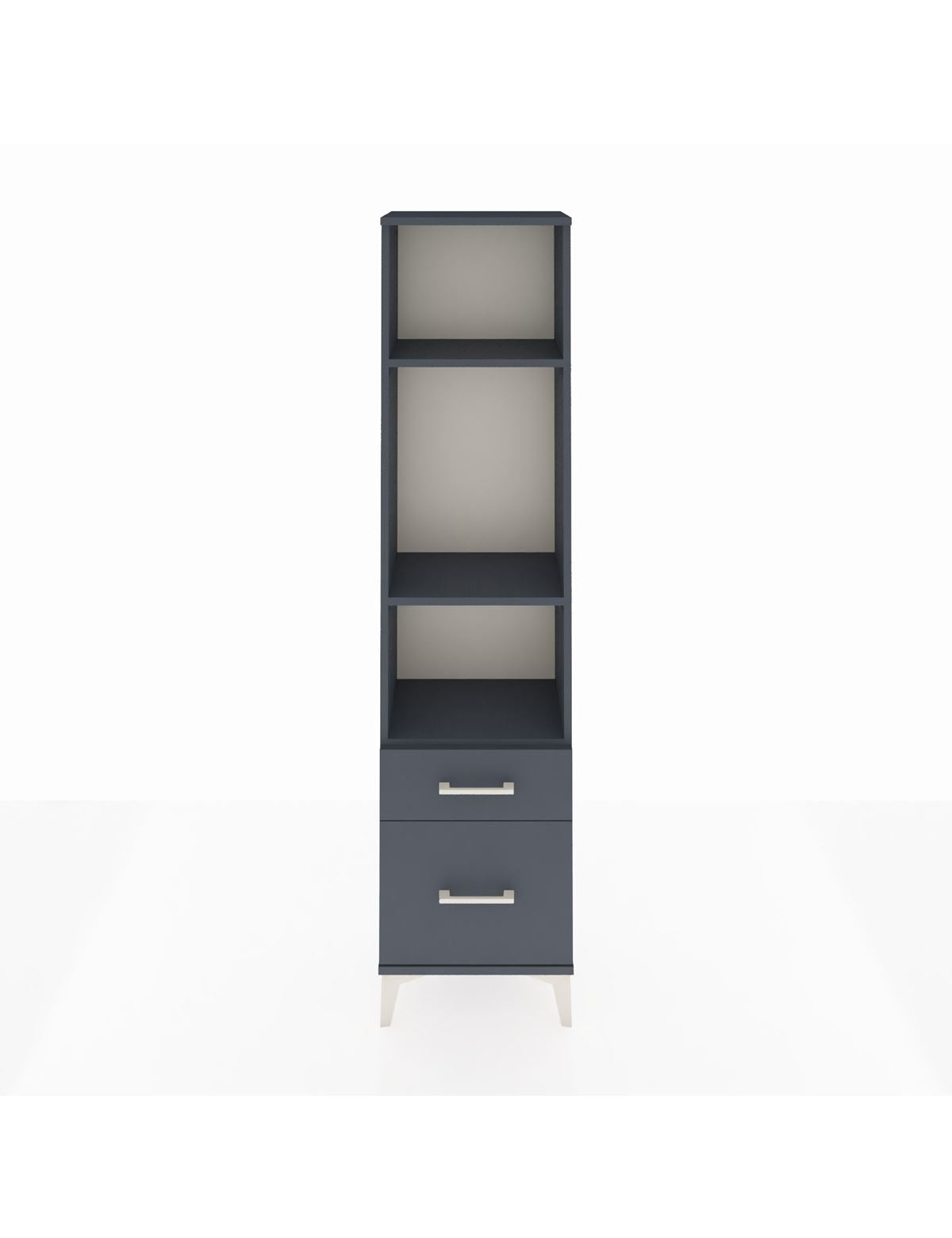 Arges Dolap 3 Raflı 2 Çekmeceli 44x30x182 Antrasit-Antrasit