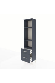 Arges Dolap 3 Raflı 2 Çekmeceli 44x30x182 Antrasit-Antrasit