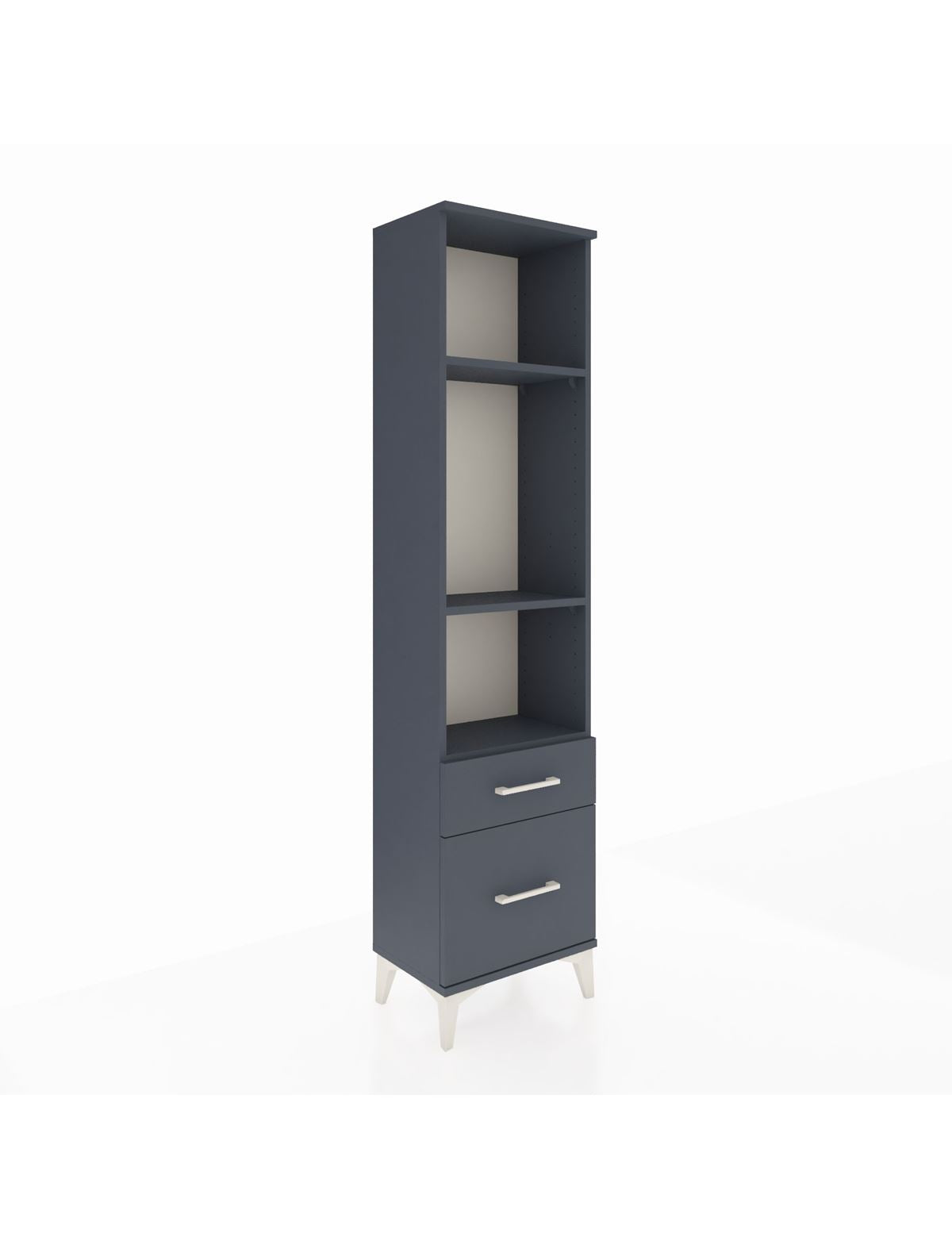 Arges Dolap 3 Raflı 2 Çekmeceli 44x30x182 Antrasit-Antrasit