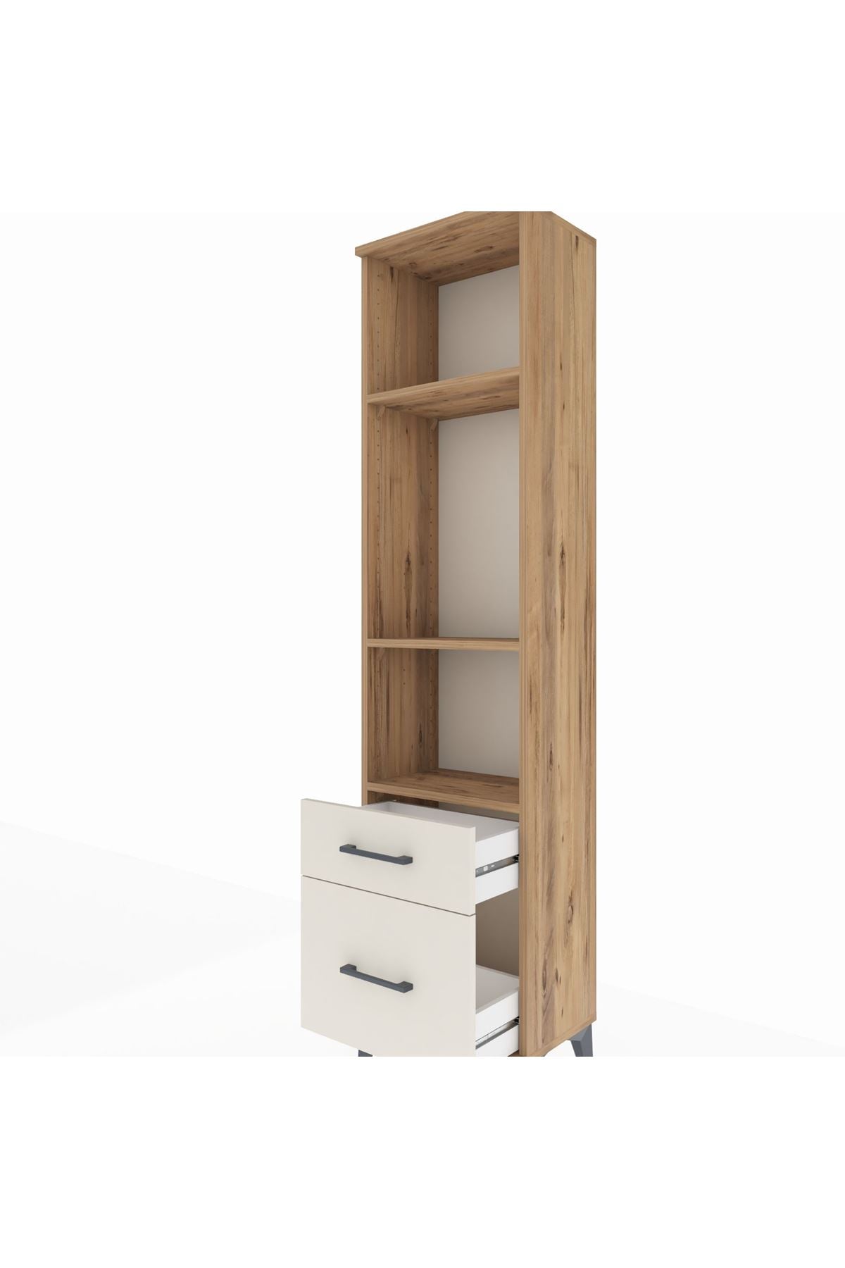 Arges Dolap 3 Raflı 2 Çekmeceli 44x30x182 Çam-Aytaşı