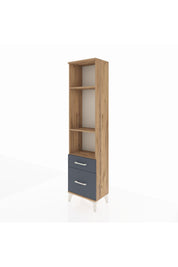 Arges Dolap 3 Raflı 2 Çekmeceli 44x30x182 Çam-Antrasit